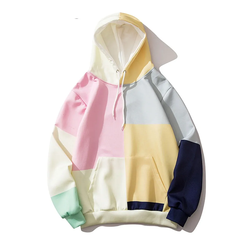 Classical Color Block Pullover Hoodie