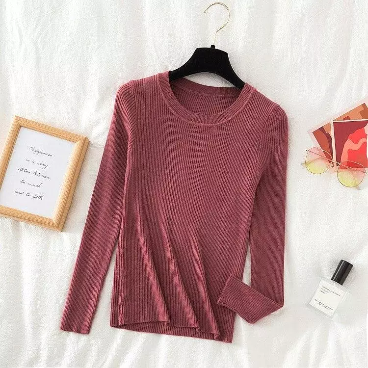 Crew Neck Women Sweater Top