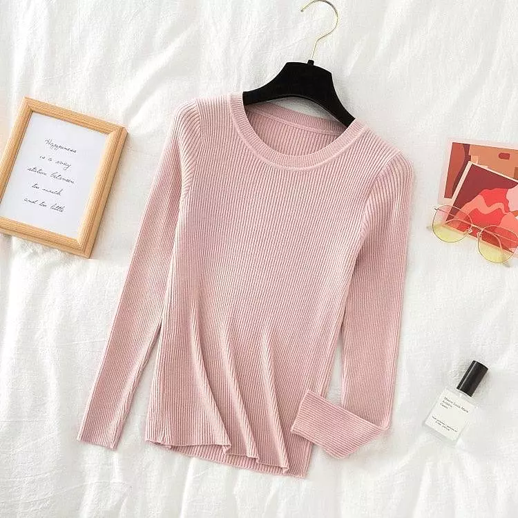 Crew Neck Women Sweater Top