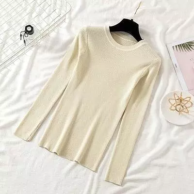 Crew Neck Women Sweater Top