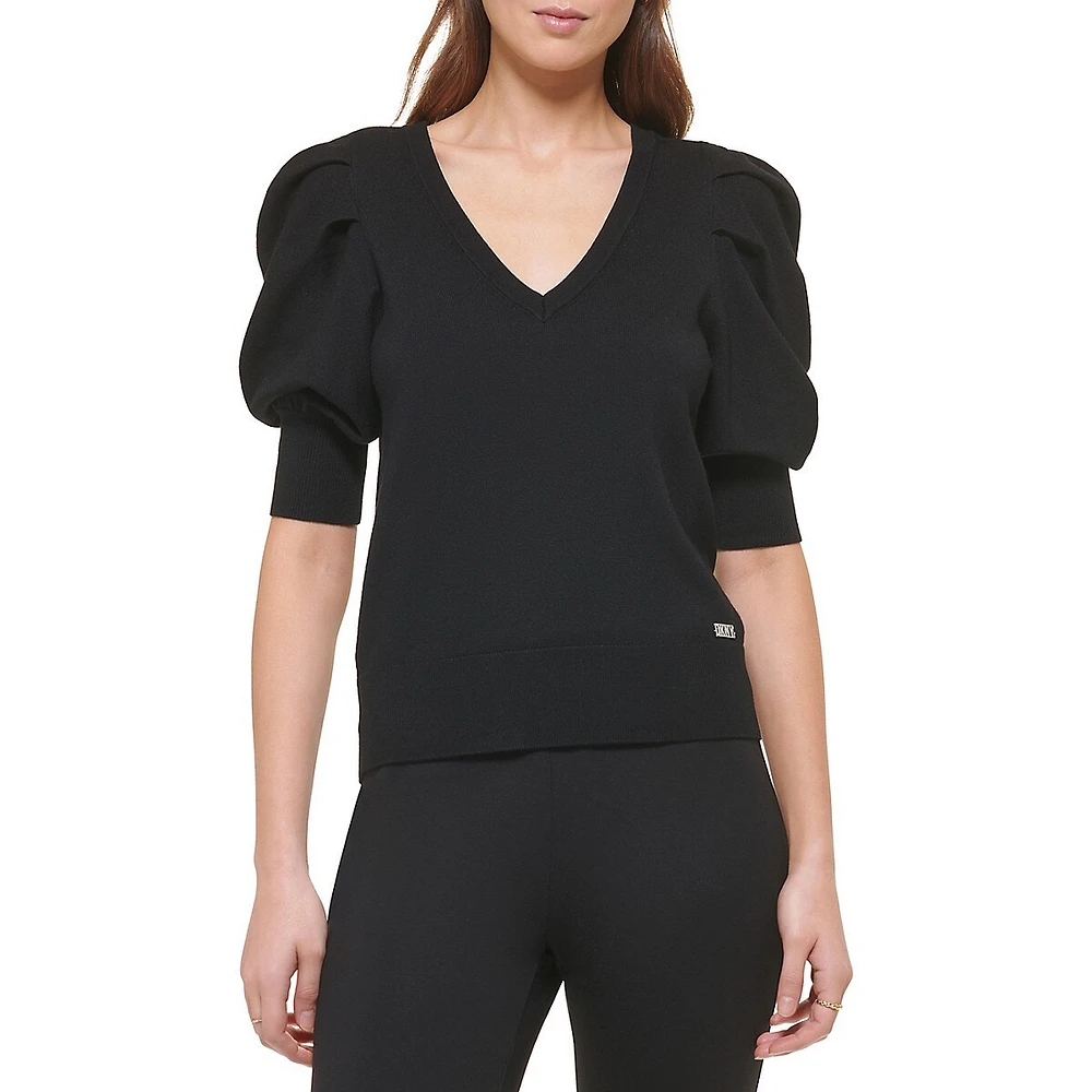 DKNY Puff-Sleeve Sweater