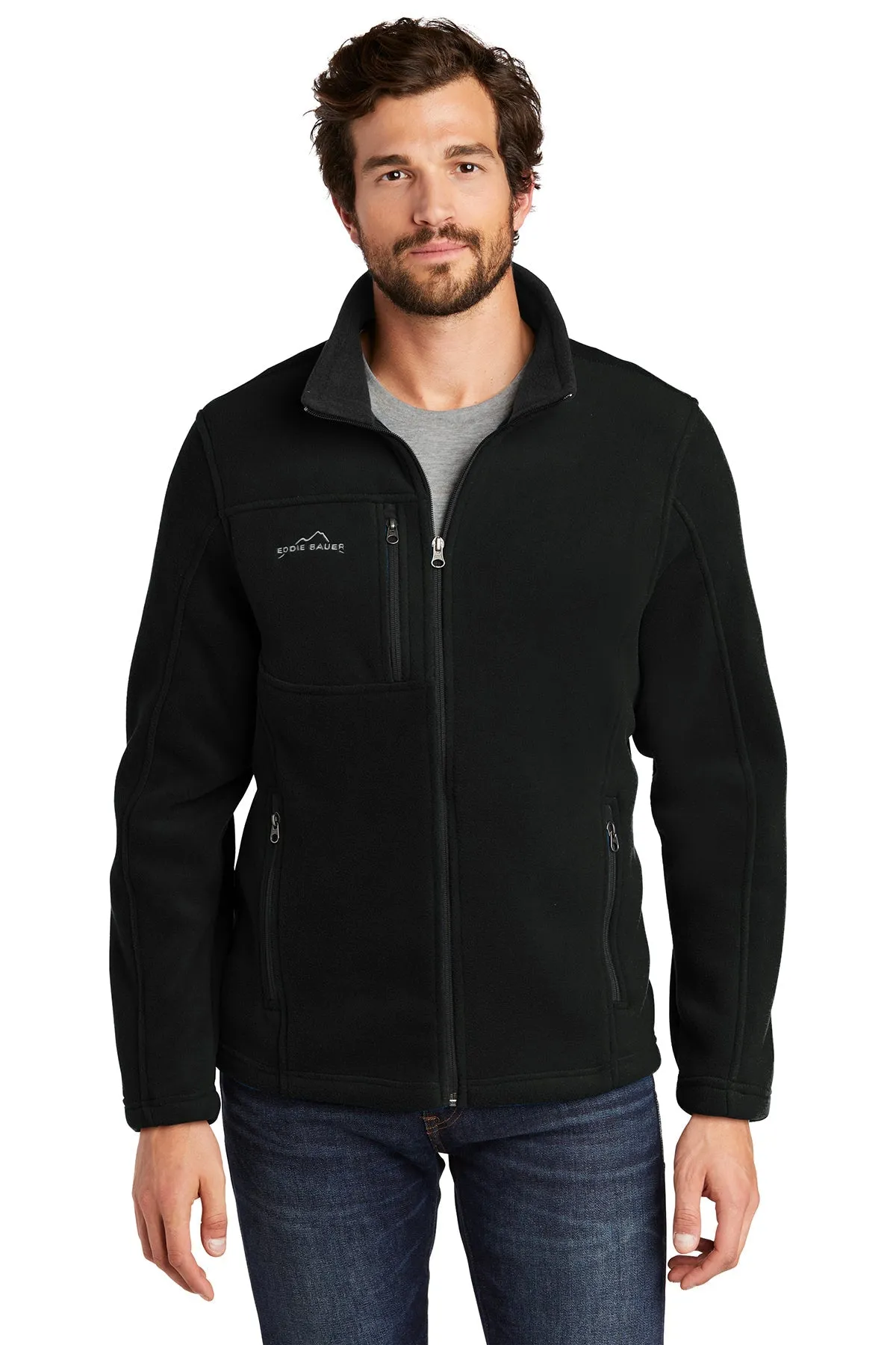 Eddie Bauer Customized Full-Zip Fleece Jackets, Black