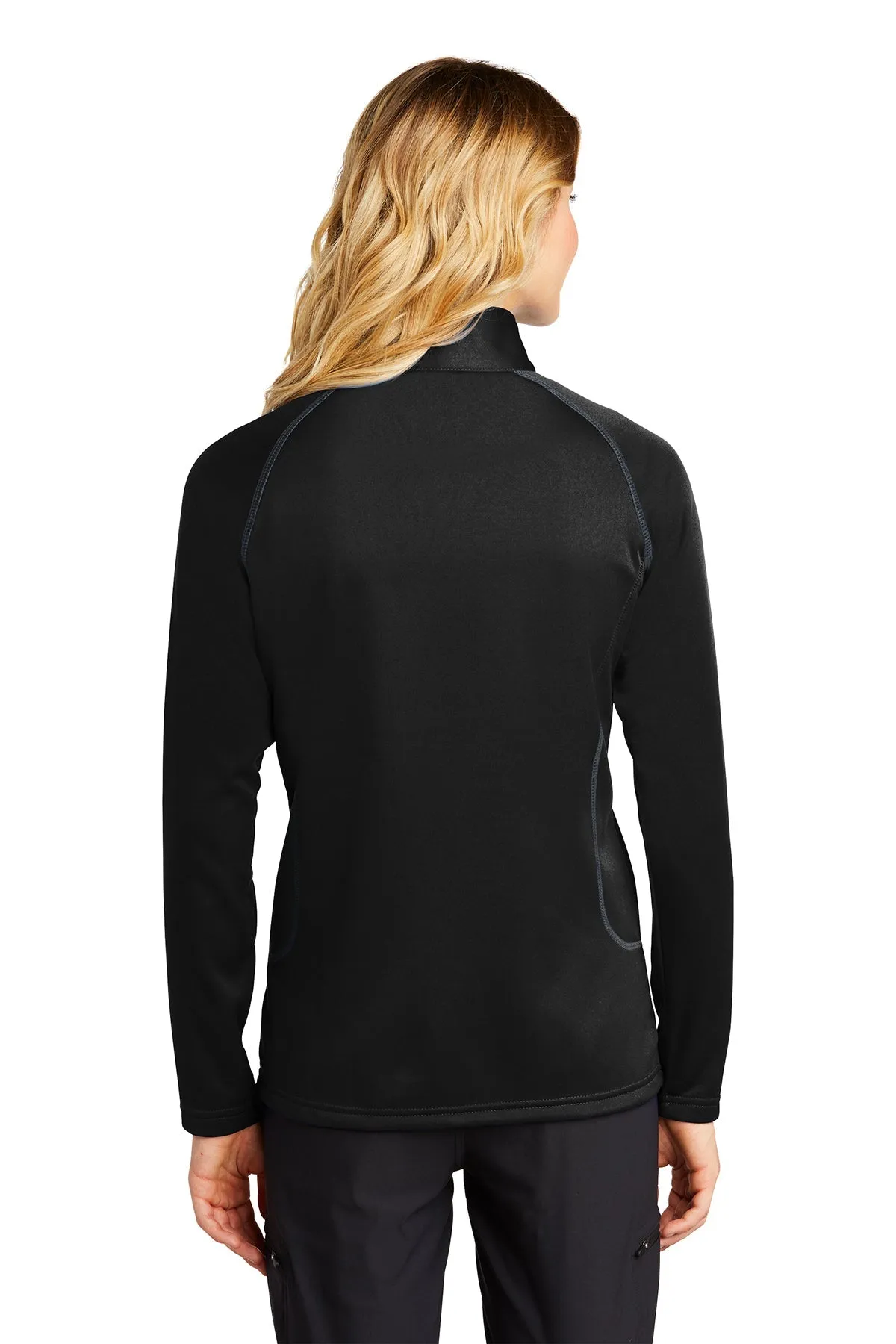 Eddie Bauer Ladies Custom Half-Zip Layer Fleece Jackets, Black