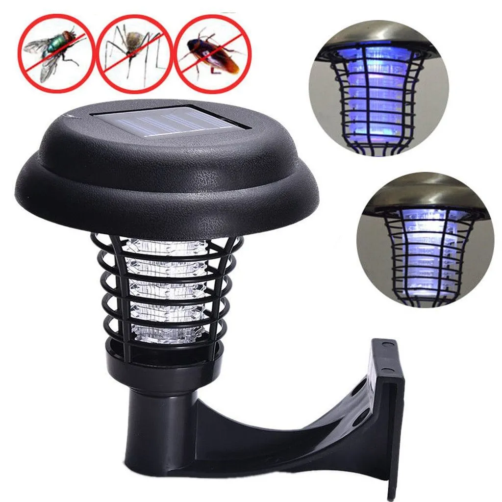 Electric Anti Fly Zapper Insect Solar Powered LED Mosquito Killer Light Lamp