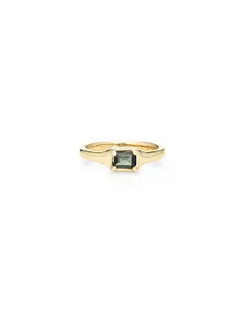 Emerald Cut 14K in Light Green Sapphire Ring