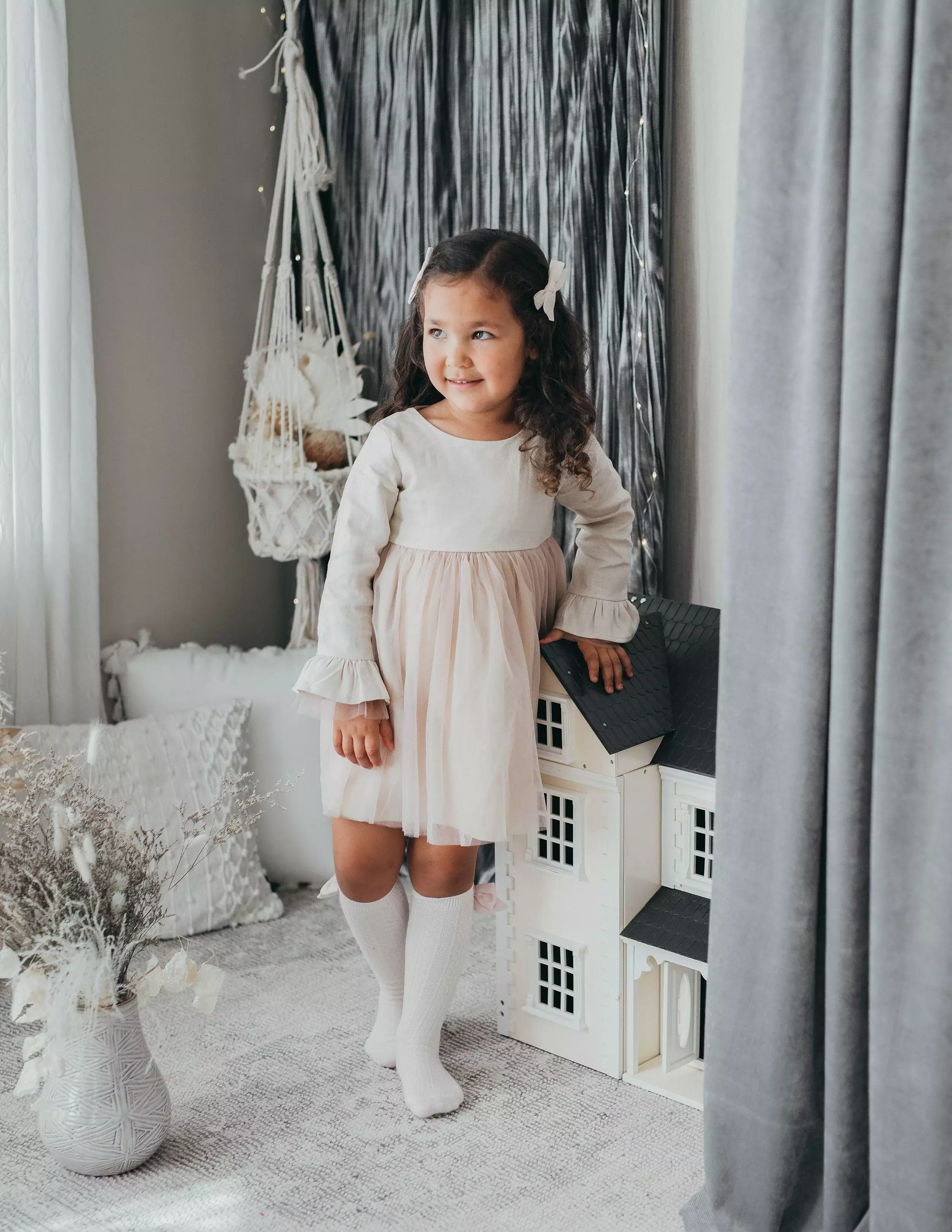 Ever After Linen Tutu Dress - Ivory Blush