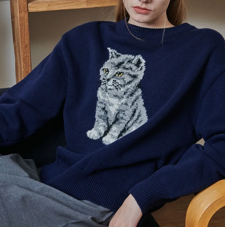 eyeye  |Casual Style Wool Nylon Street Style Long Sleeves Plain Logo