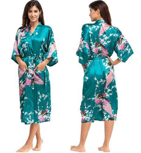 Floral Silk Kimono Nightgown