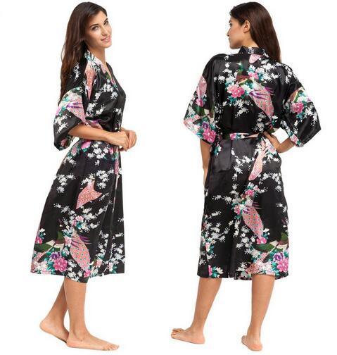 Floral Silk Kimono Nightgown