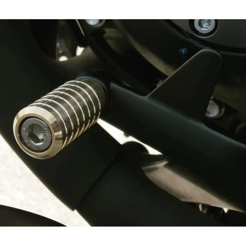 Gear Shifter Lever End Peg - Ribbed - Brass