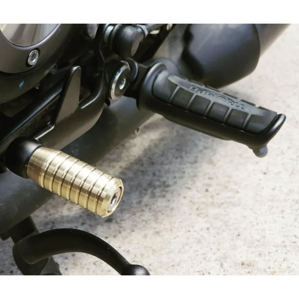 Gear Shifter Lever End Peg - Ribbed - Brass