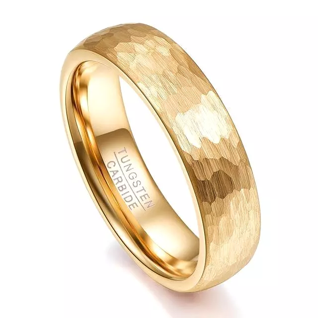 Geometric Gold Wedding Rings