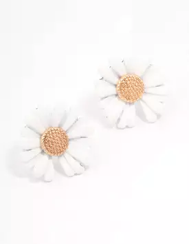 Gold Daisy Stud Earrings