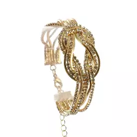 Gold Rhinestone Knot Bracelet