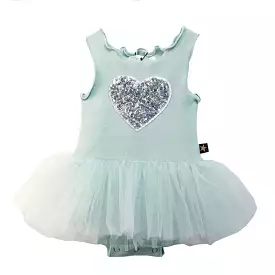 Heart Baby Onesie Tutu Dress - Mint