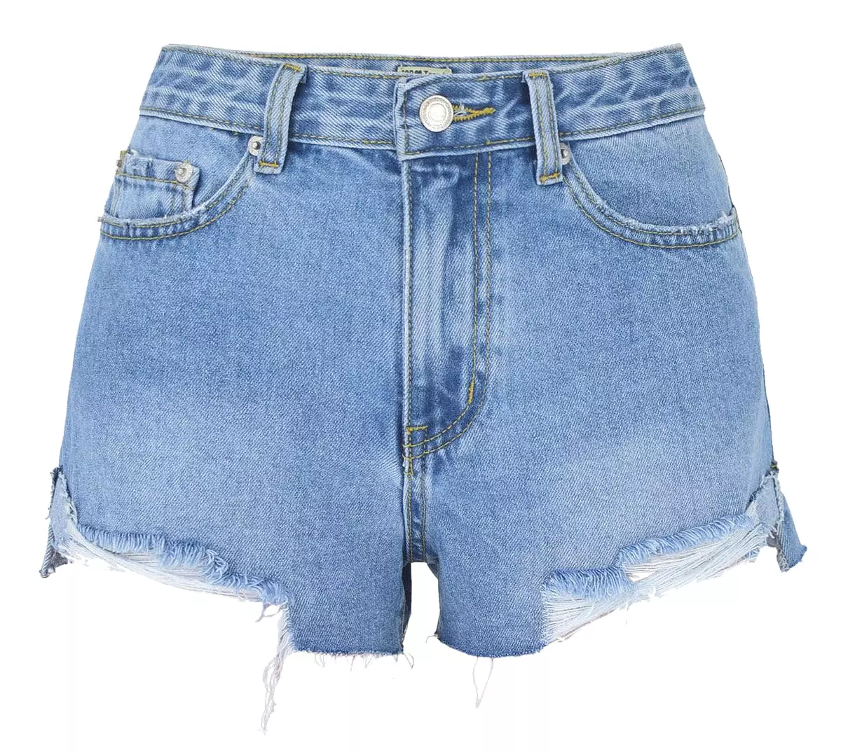 High Waist Thin Super Soft Ripped Denim Shorts Short Front And Long Back Spring And Summer Beach Holiday Style Women's Clothing