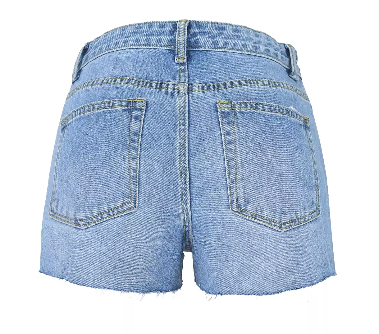 High Waist Thin Super Soft Ripped Denim Shorts Short Front And Long Back Spring And Summer Beach Holiday Style Women's Clothing