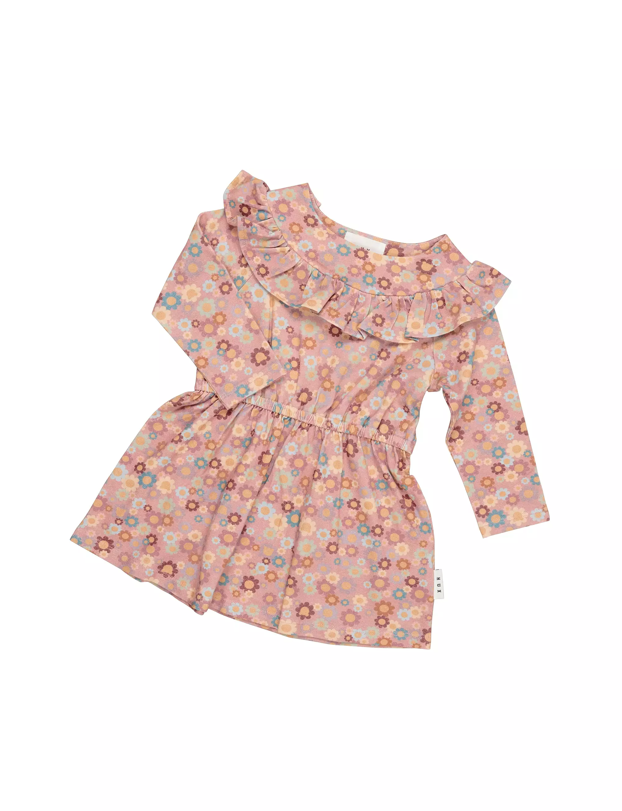 Huxbaby Rainbow Flower Bear Frill Dress