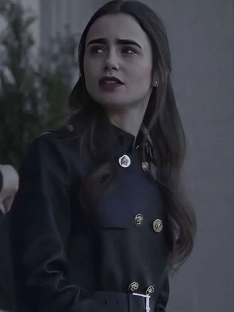 Inheritance Lily Collins Leather Coat - New American Jackets