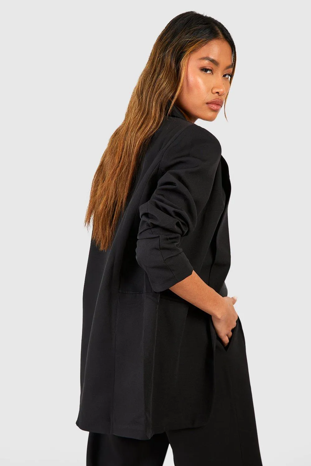 Jackets & Coats | Ruched Sleeve Blazer | boohoo