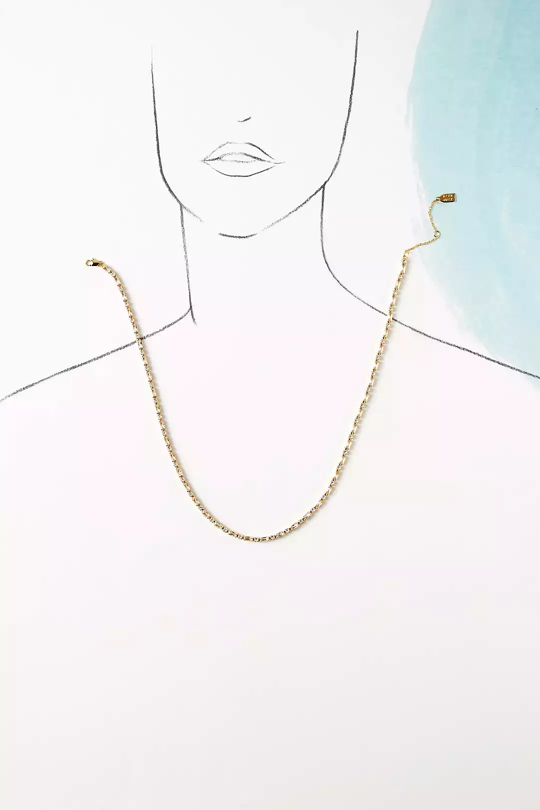 Jackie Mack Alpha Tennis Necklace Gold