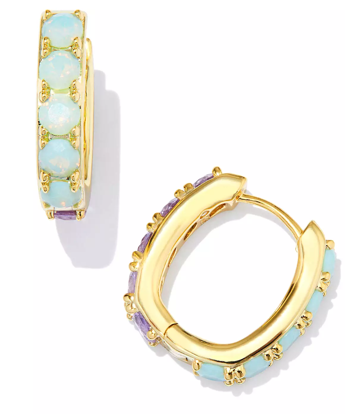 Kendra Scott Chandler Huggie Earrings - Pink/Blue, Green/Lilac, White/Opalite Gold OR White/Opalite Silver