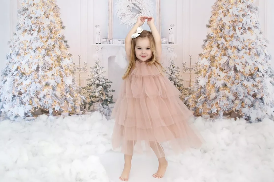 KHLOE SOFT TULLE TUTU DRESS - GOLDEN DOTS