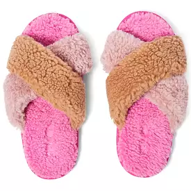 Kip & Co Boucle Adult Slippers - Roses & Chocolate