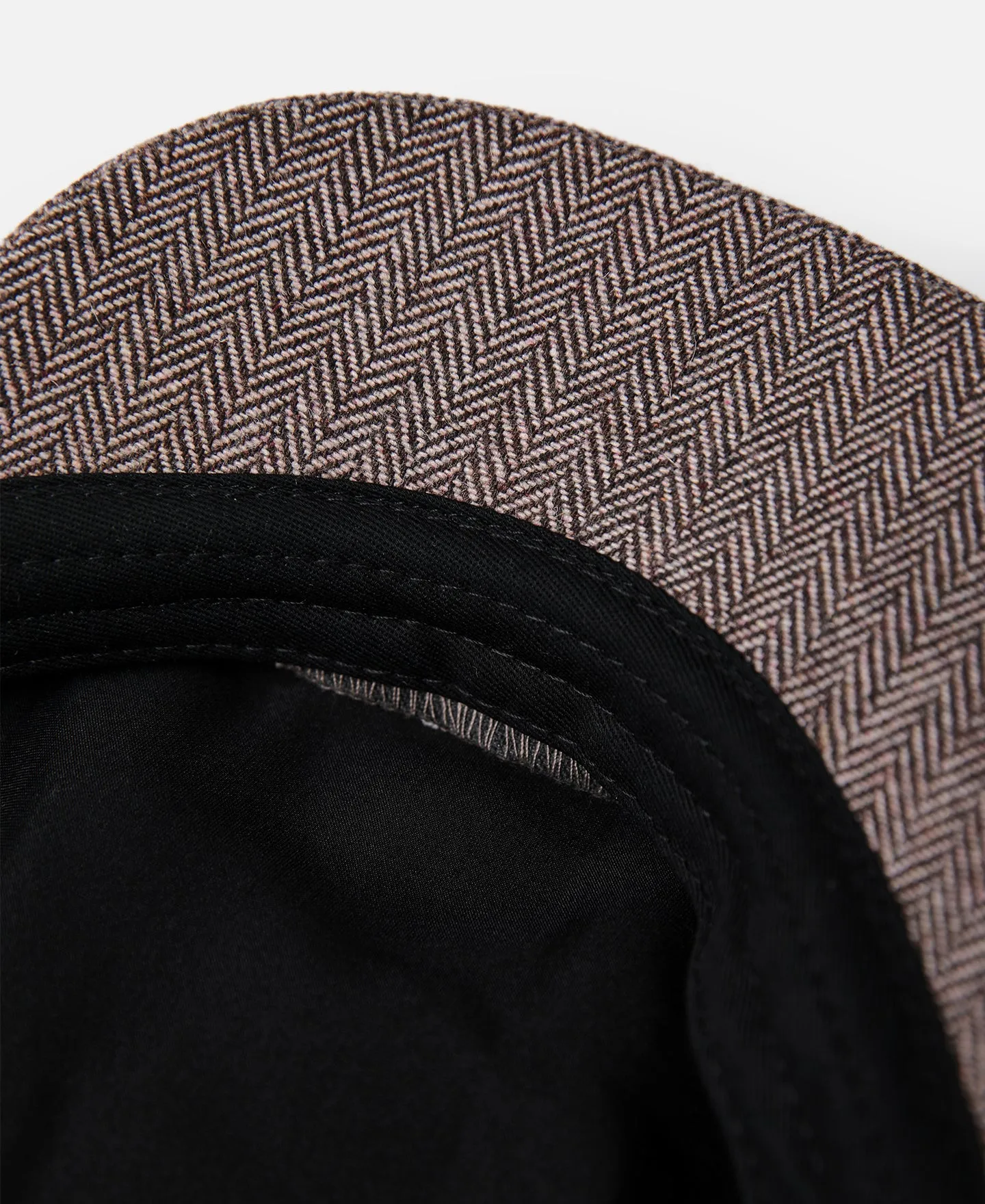 Light Brown Herringbone Wool Newsboy Cap