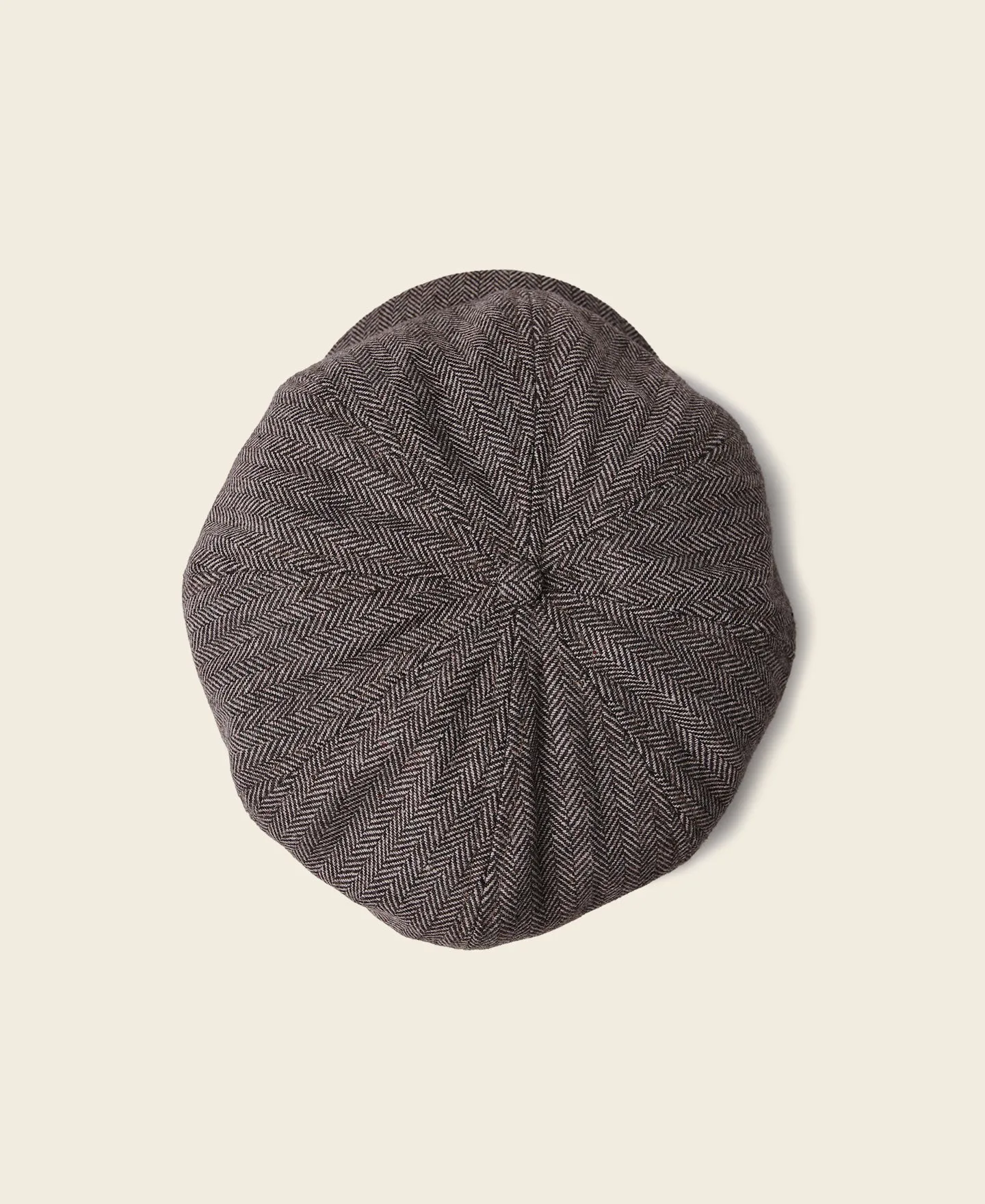 Light Brown Herringbone Wool Newsboy Cap