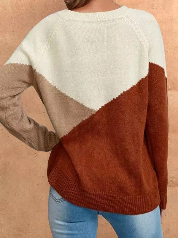 Long Sleeve Multicolor Women Sweater Top