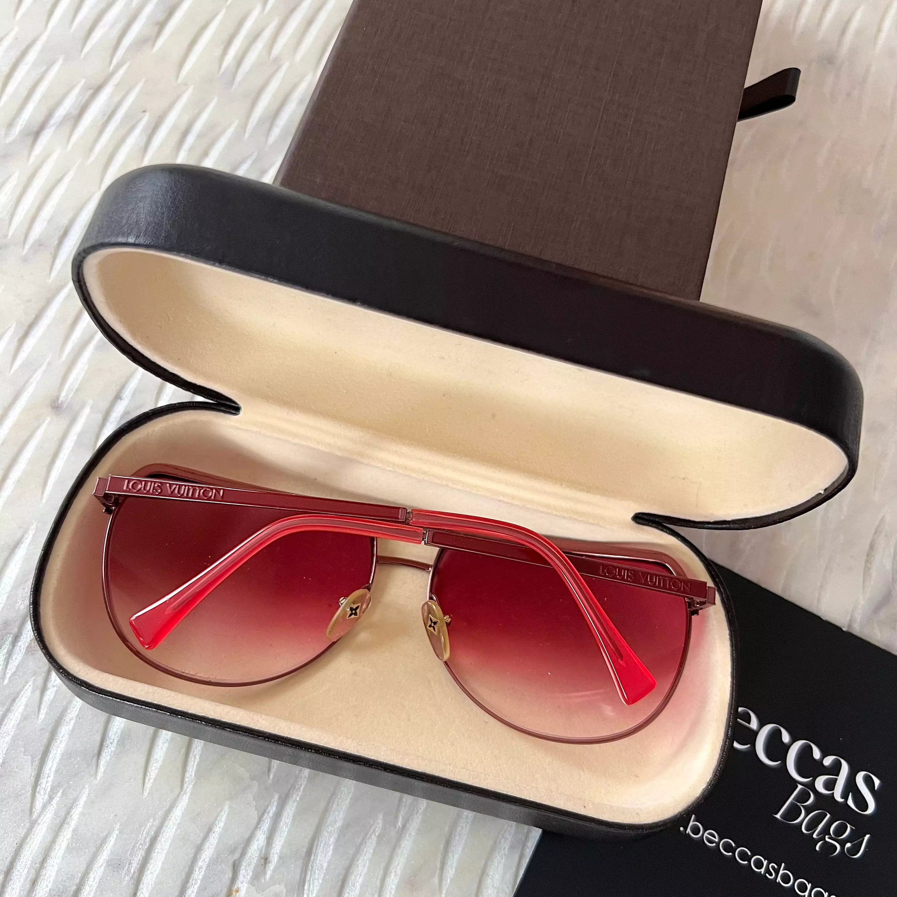 LOUIS VUITTON Alias Crystal Metal Frame Sunglasses Pink