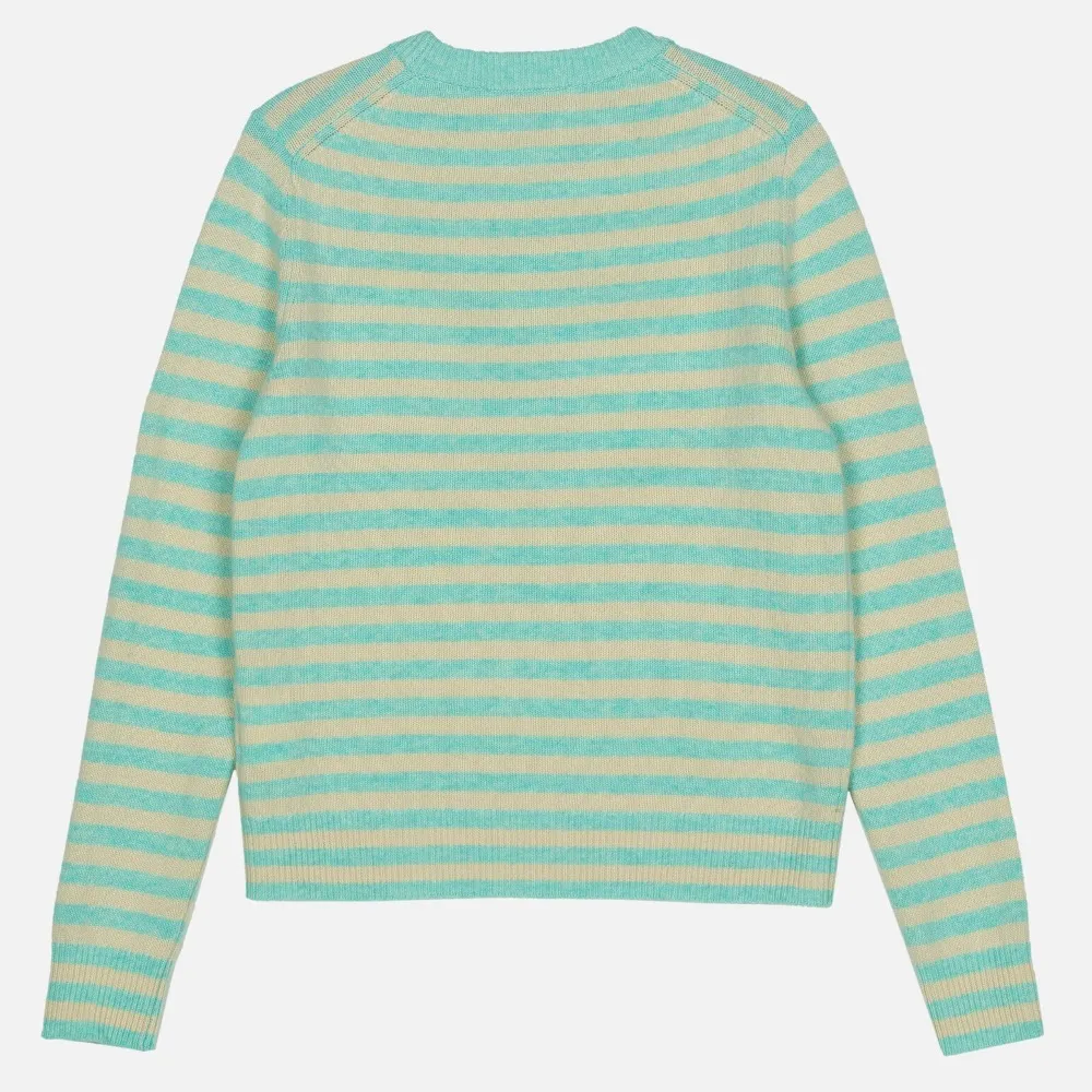 marimekko  |Crew Neck Stripes Flower Patterns Casual Style Wool Nylon