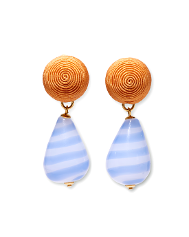 Marina Drop Earrings (Amber Blue/White)