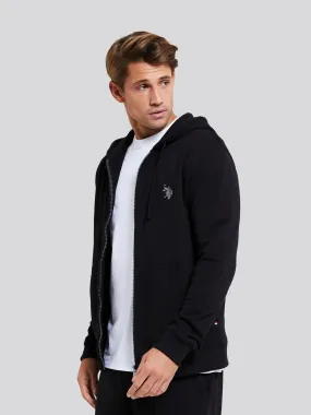 Mens Fleece Zip Hoodie in Black