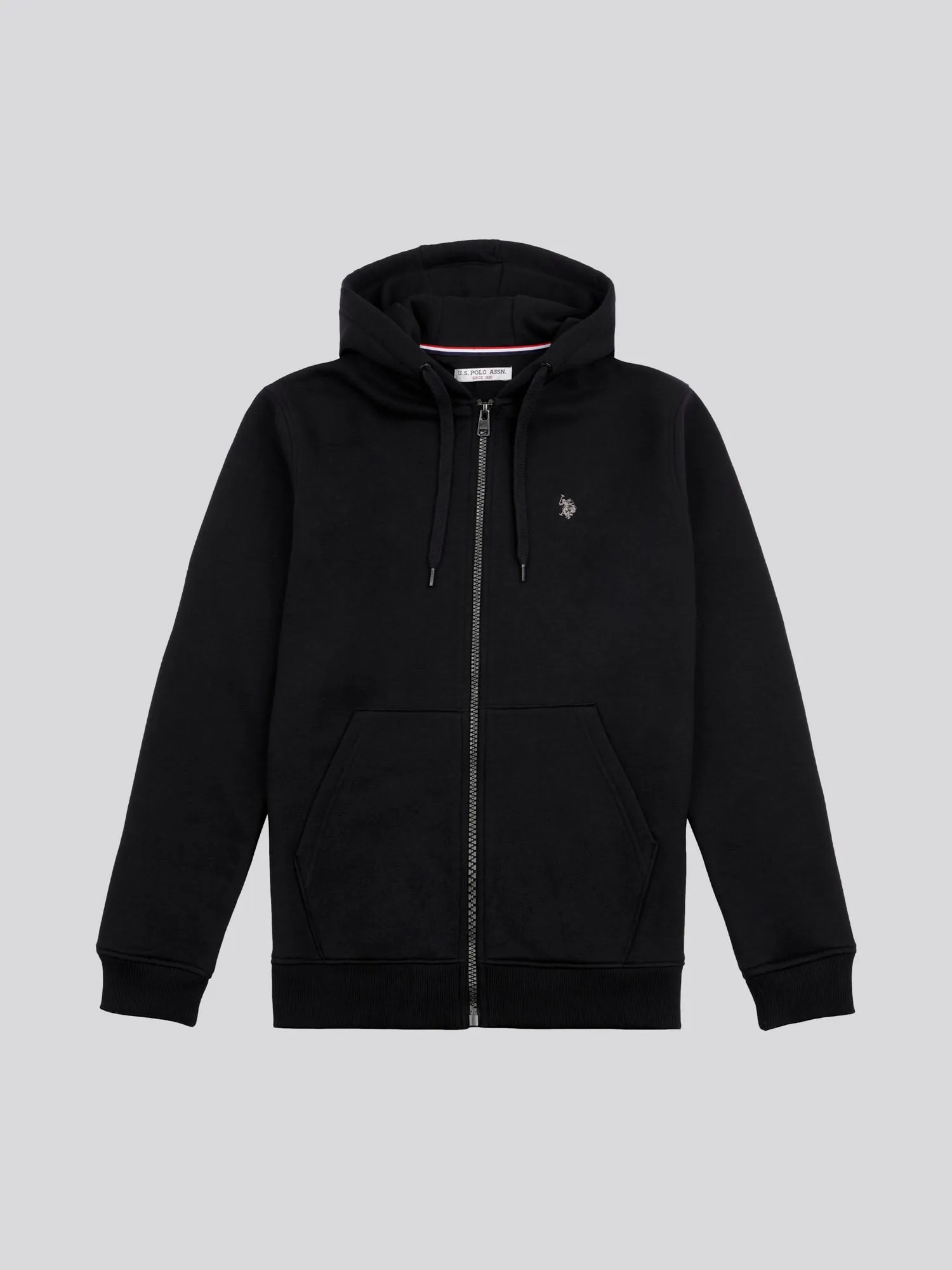 Mens Fleece Zip Hoodie in Black