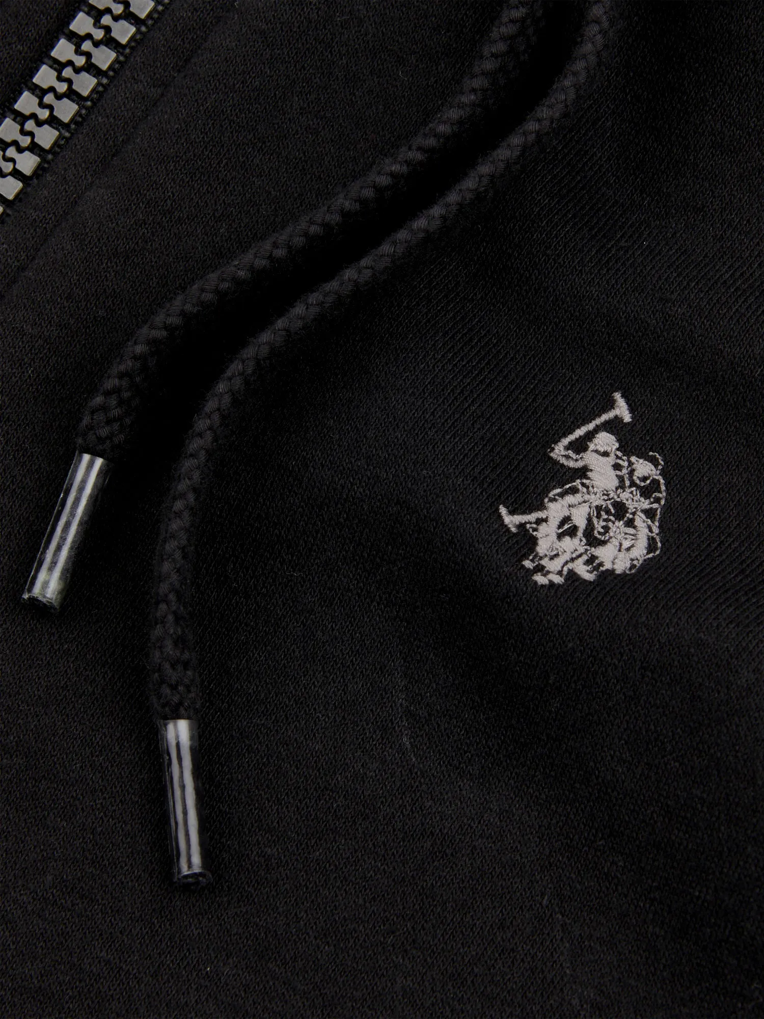 Mens Fleece Zip Hoodie in Black