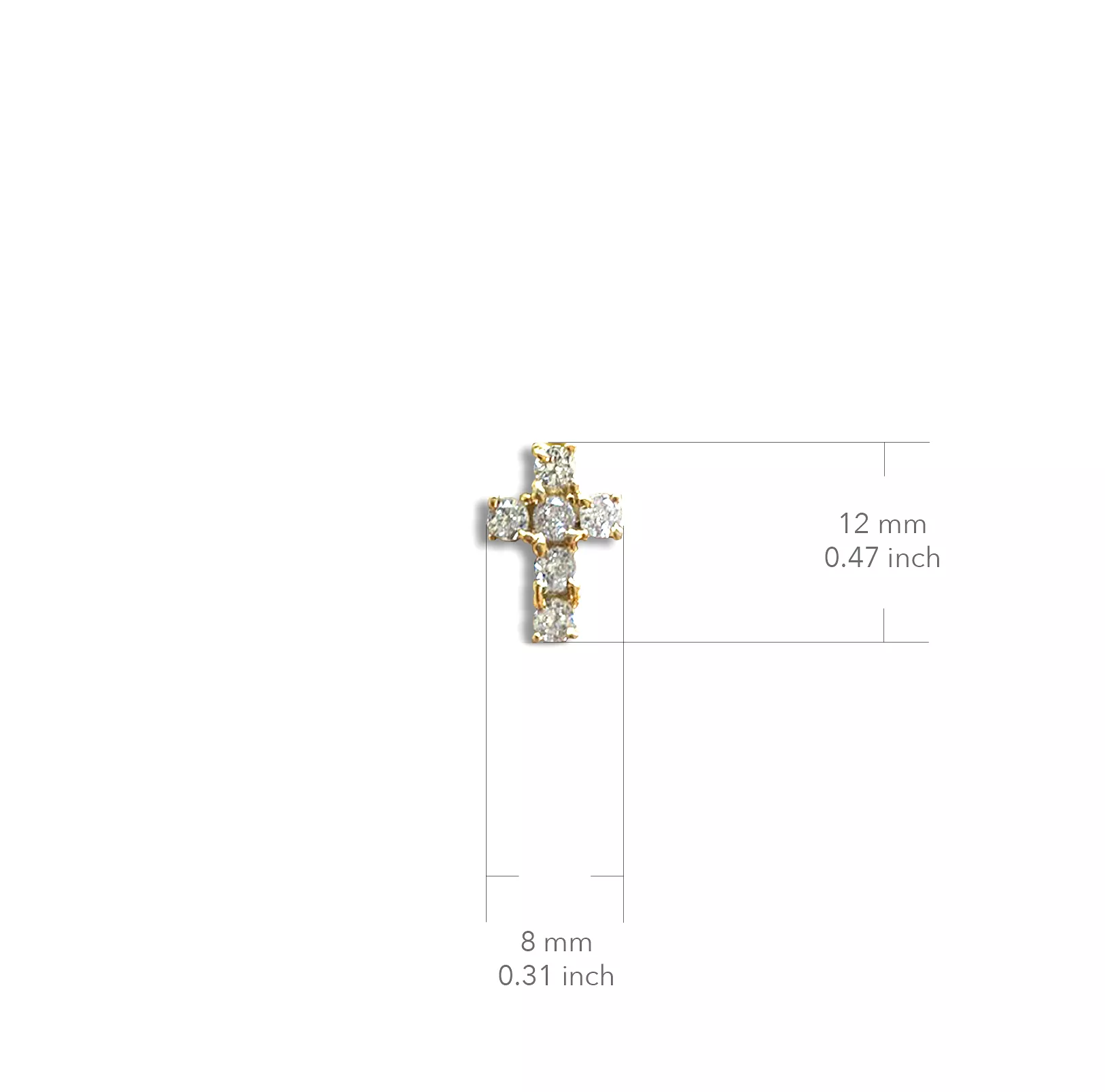 Mini Crystal Cross Dangle Earrings - Gold Plated