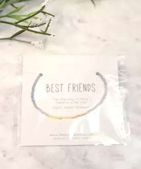 Minimalist Bracelet, Best Friends - Cool Blue/Gold