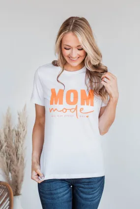 Mom Mode Graphic Tee- White