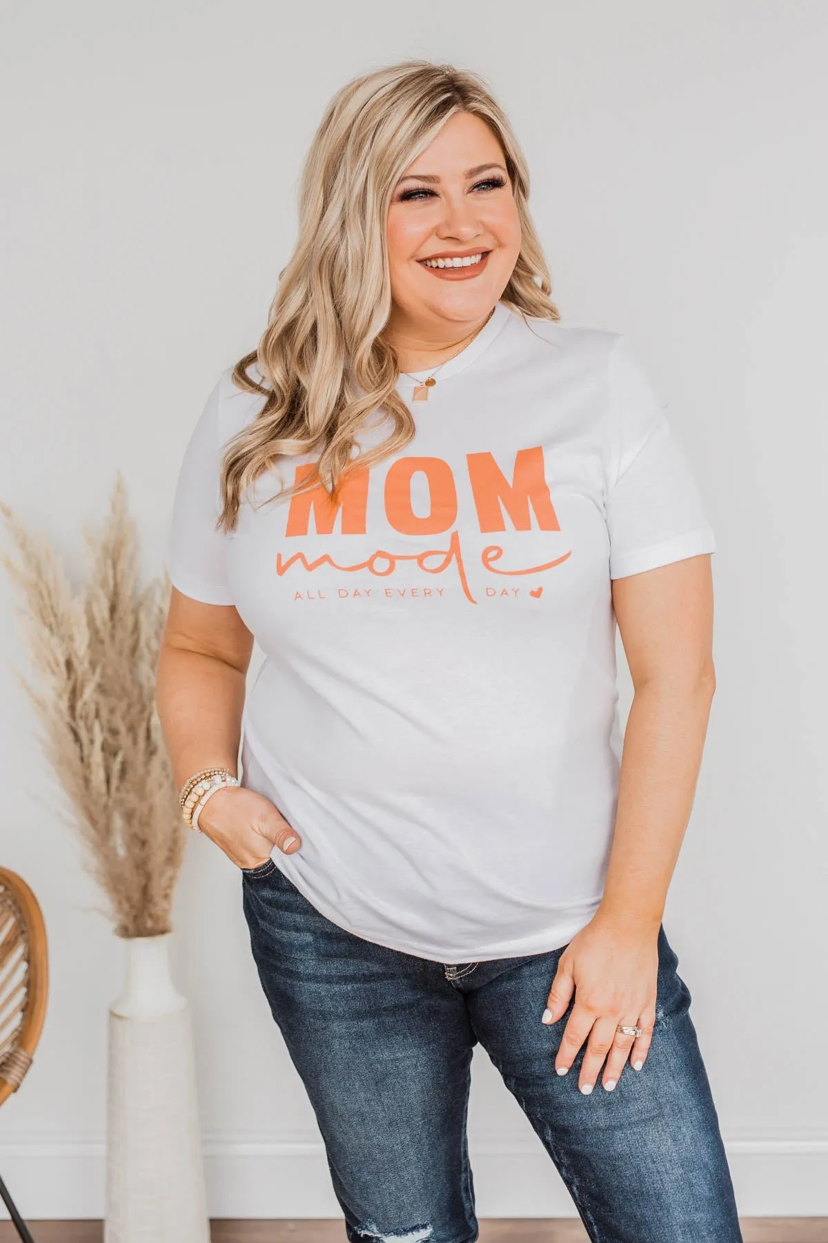 Mom Mode Graphic Tee- White