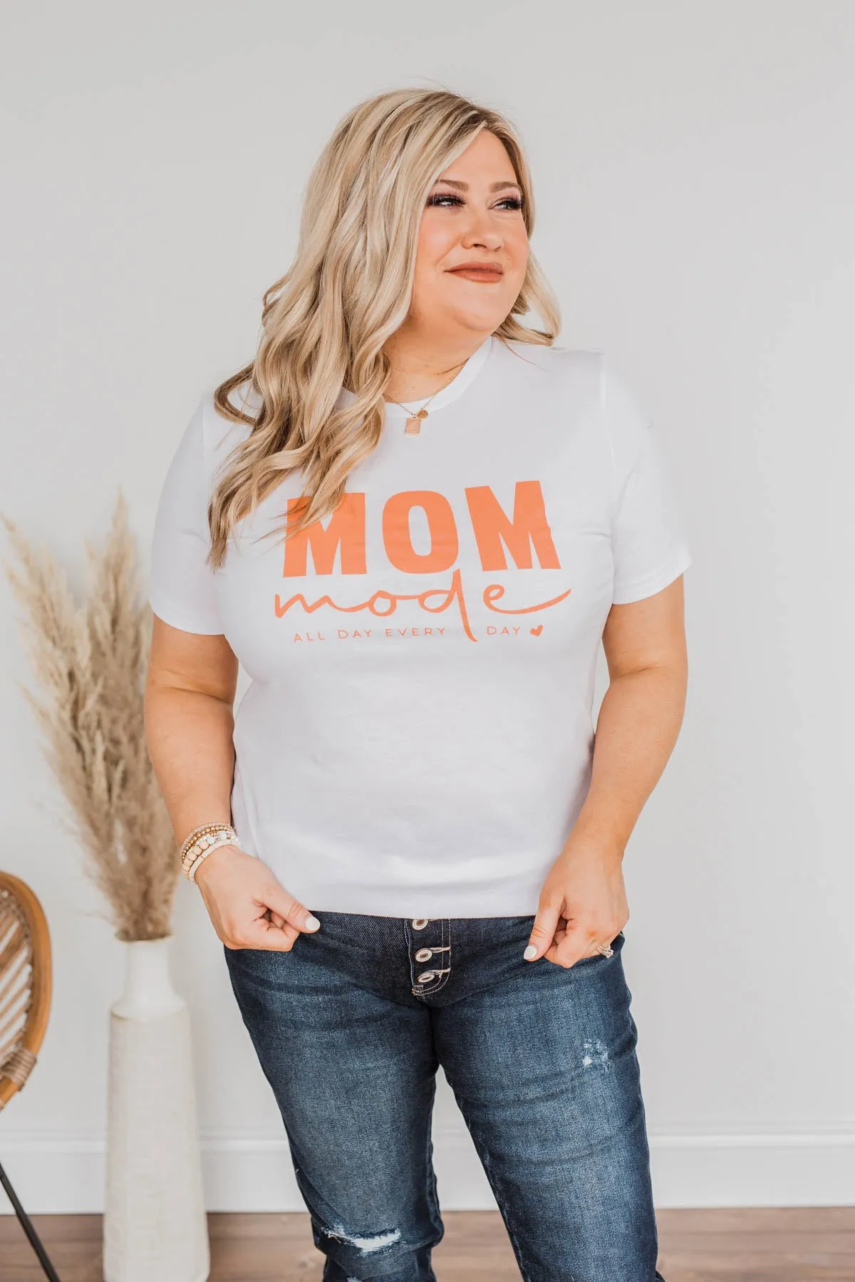 Mom Mode Graphic Tee- White