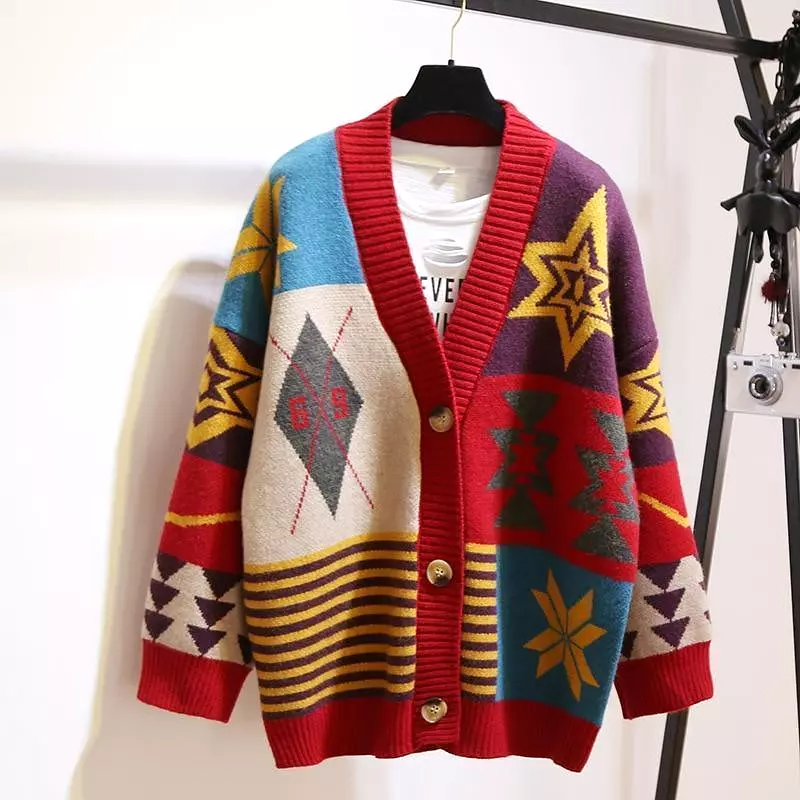 Multi-Color Cardigan Sweater For Women