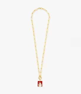 MXMV X CORAZN TWISTED LOVE THICK NECKLACE- RED