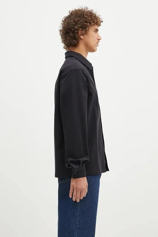 Norse Projects wool blend shirt Carsten Cotton Wool LS Shirt black color regular N40.0806.9999