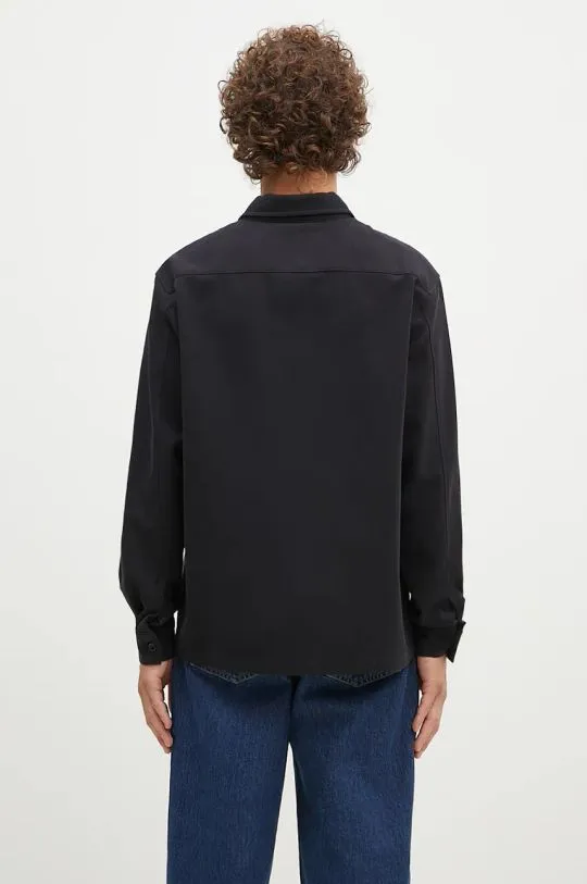 Norse Projects wool blend shirt Carsten Cotton Wool LS Shirt black color regular N40.0806.9999