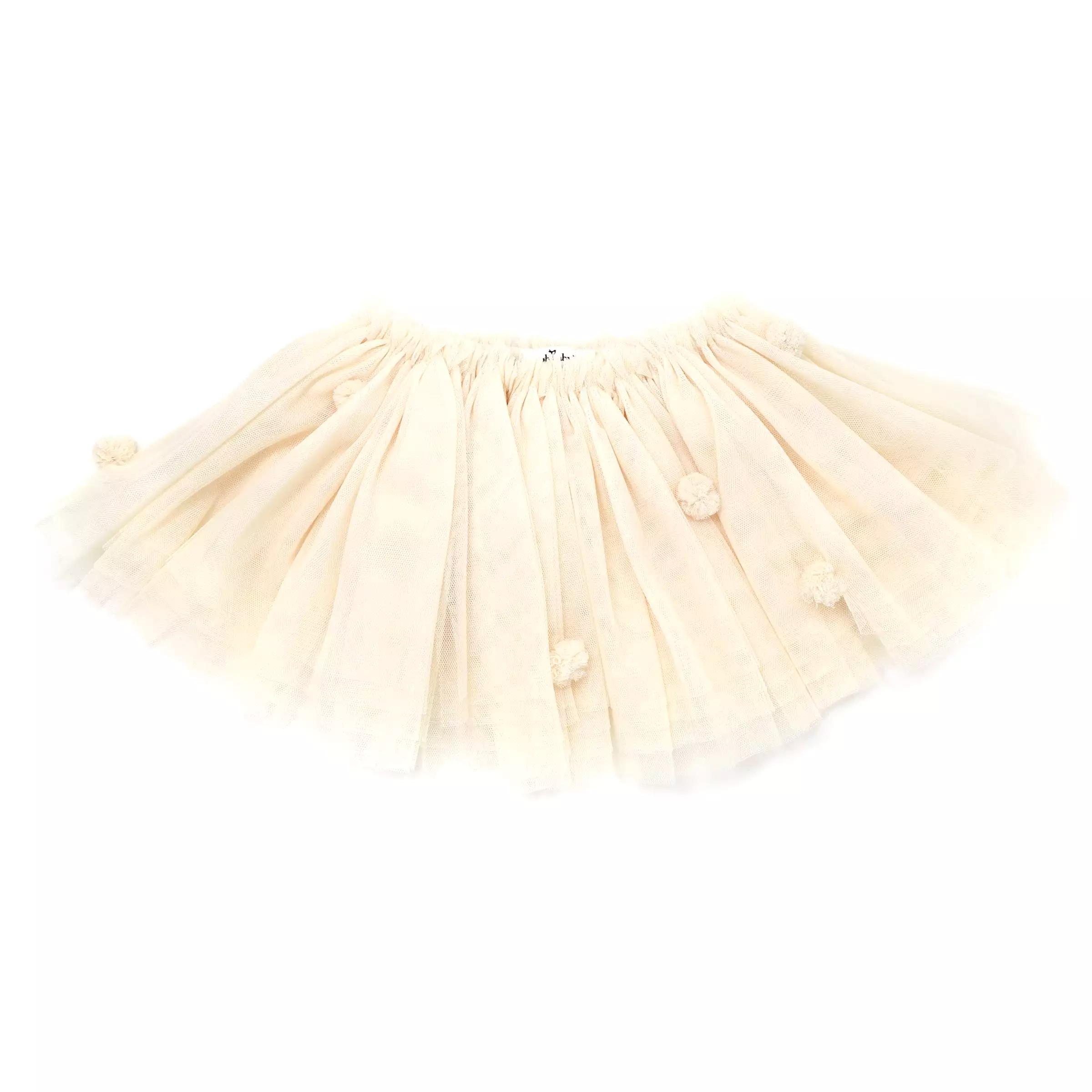 oh baby! Tulle Pom Pom Frill Tutu Skirt - Cream