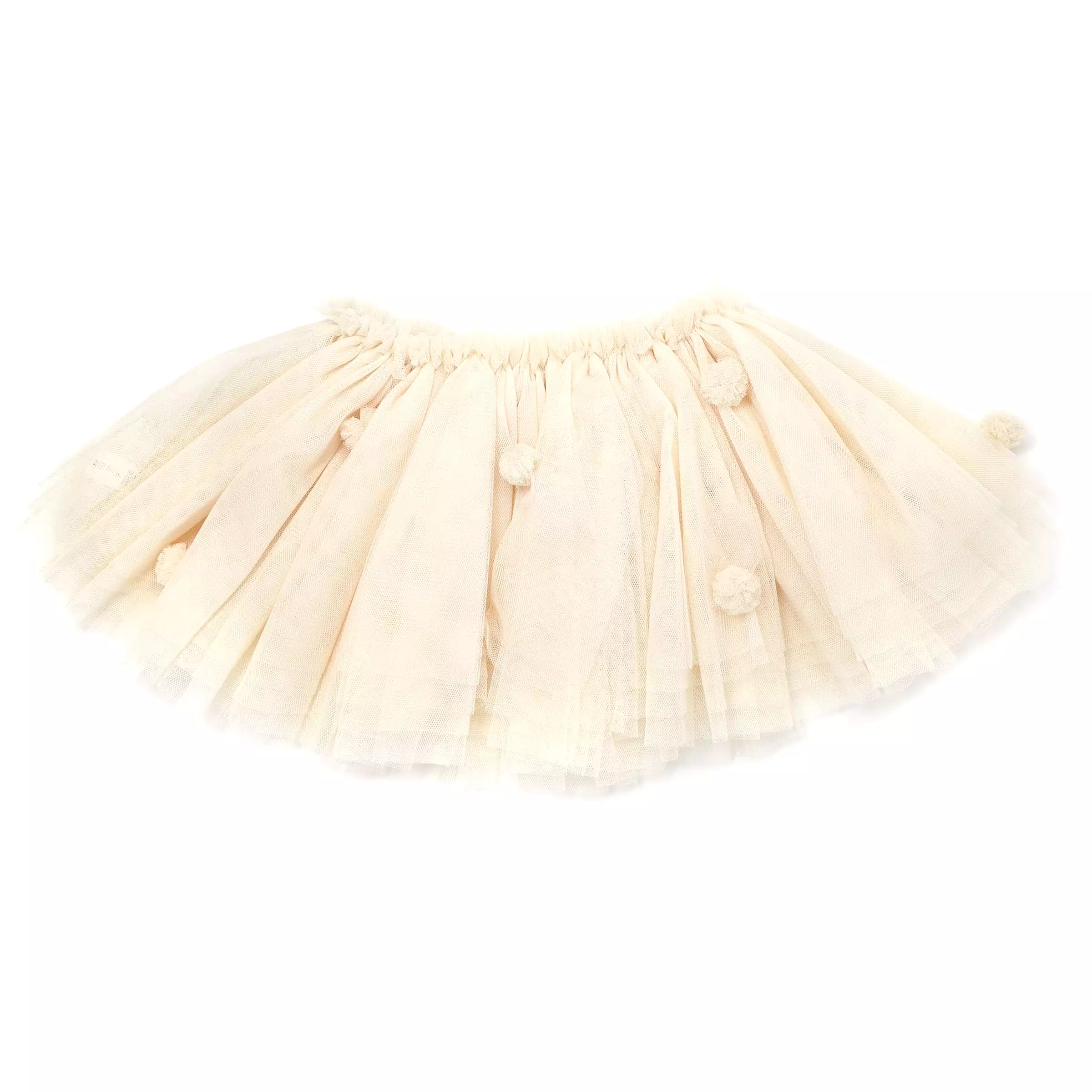 oh baby! Tulle Pom Pom Frill Tutu Skirt - Cream