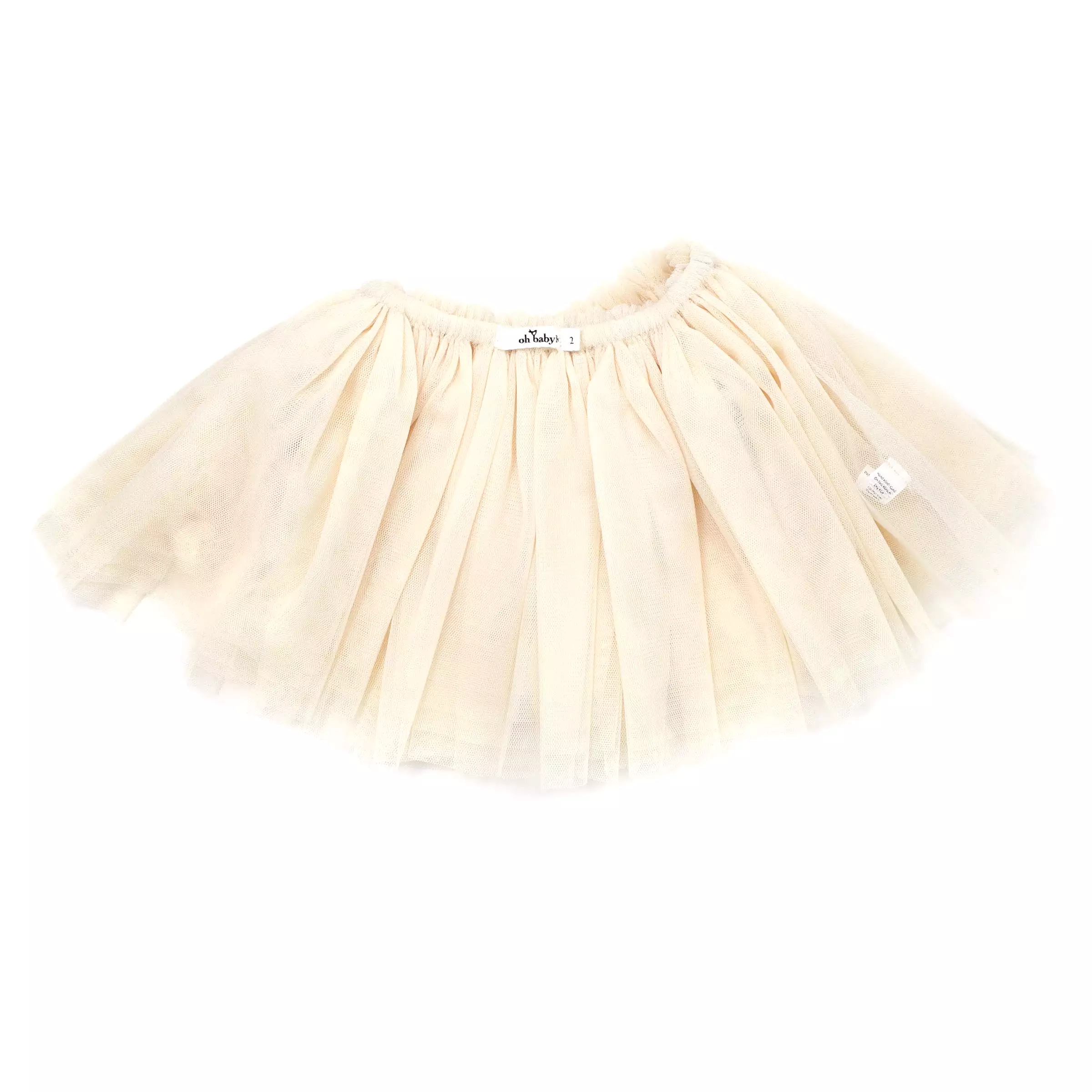 oh baby! Tulle Pom Pom Frill Tutu Skirt - Cream