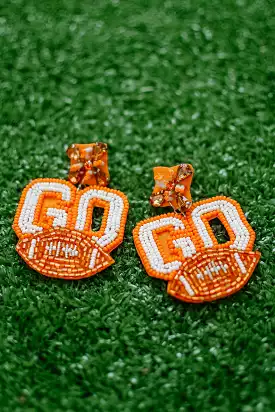 Orange & White GO Beaded Drops